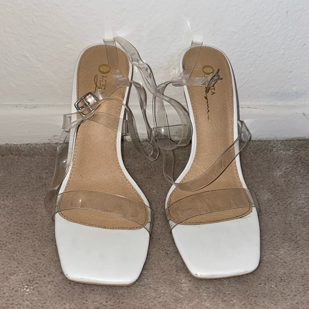 Transparent strappy heels